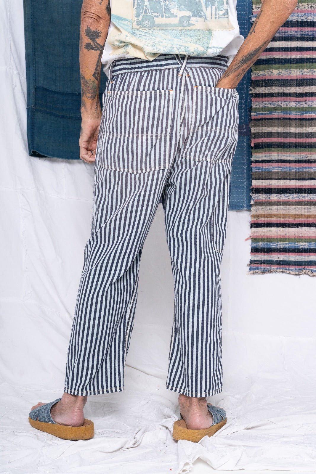 WOOL STRIPE DOUBLE TUCK WIDE PANTS – THE SHOP YOHJI YAMAMOTO
