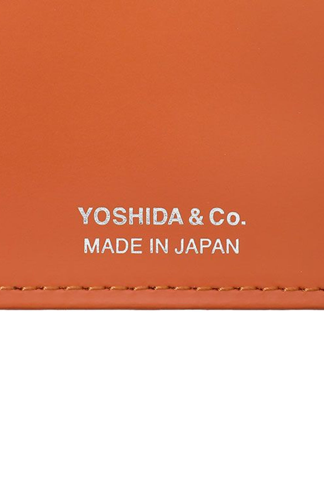 PS Leather Wallet Card Case (Glass Leather) Black/Orange