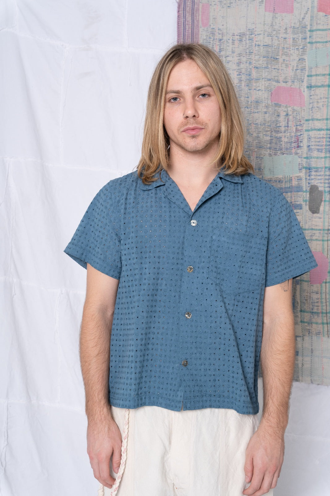 St. Tropez Shirt All Over Sun Embroidery Teal – Trading Post