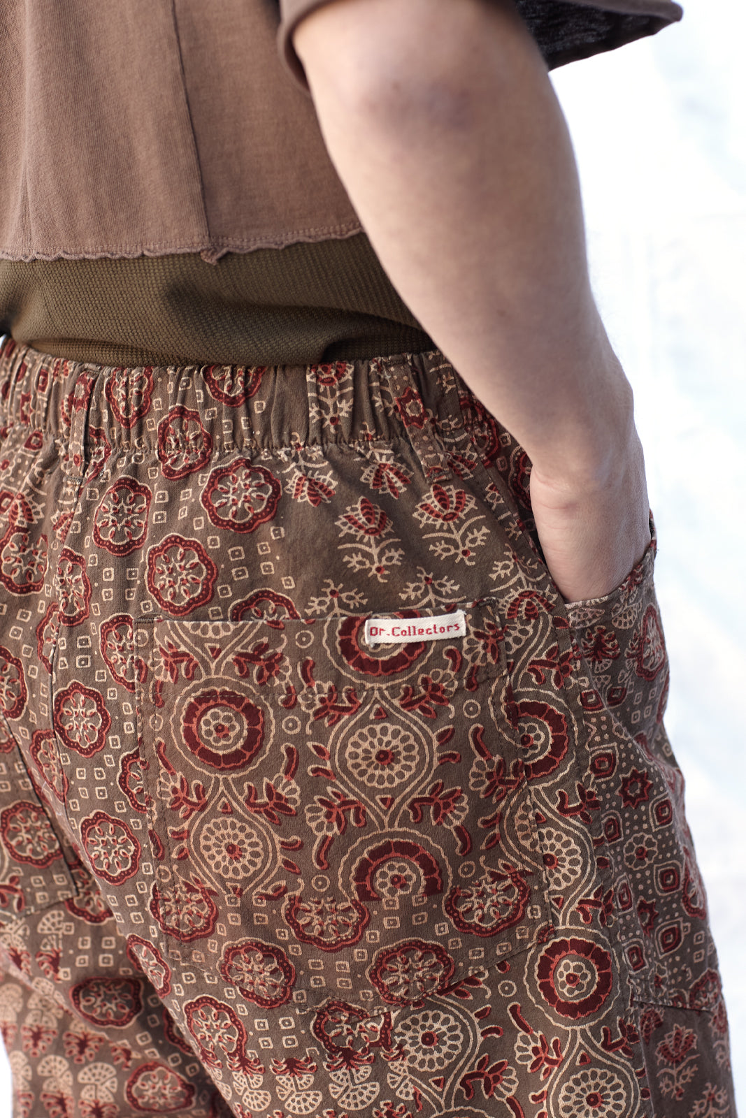 p35 ajrakh shorts in brown – Trading Post Gallery by Dr