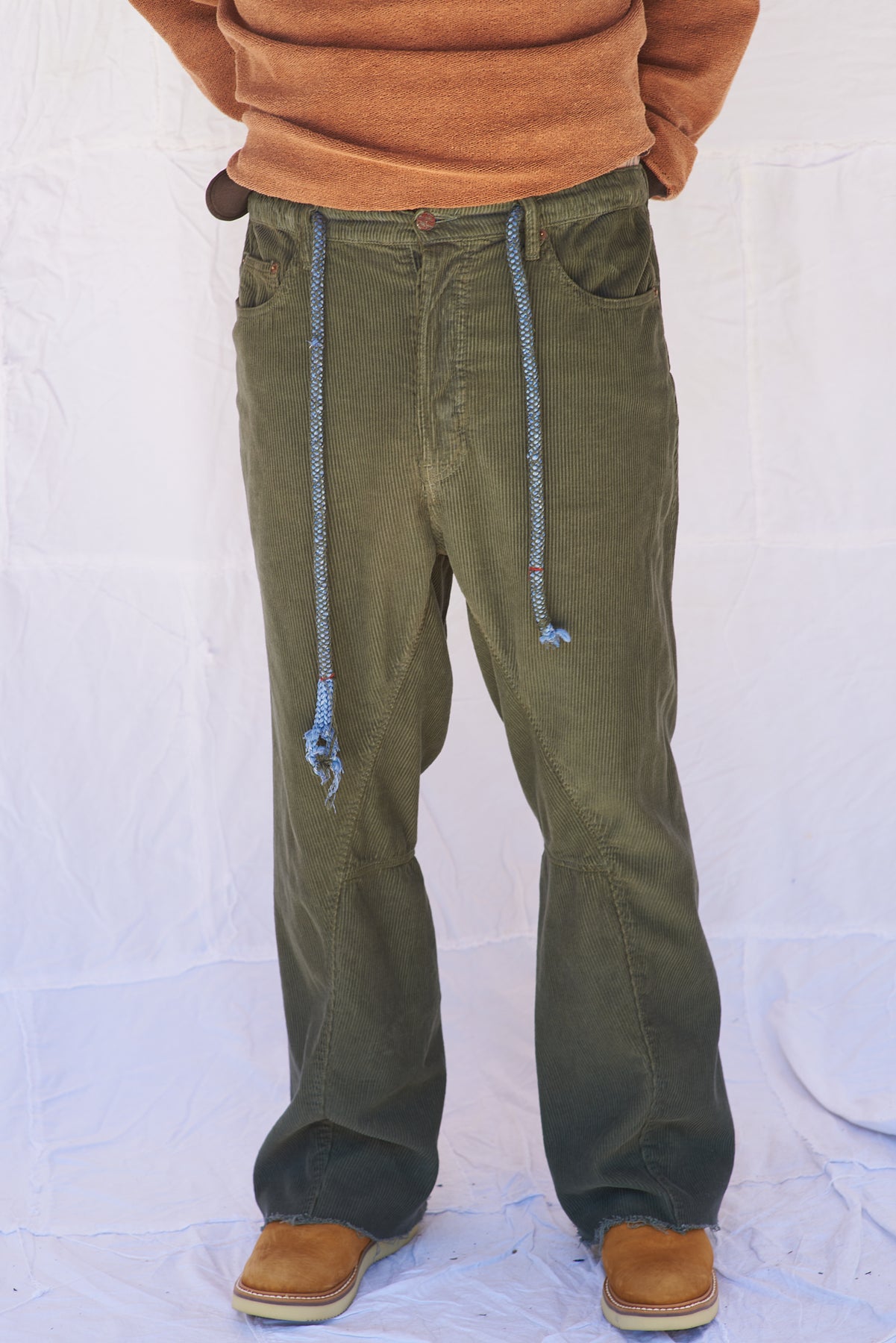 P54 Bell Bottom Corduroy ARMY GN – Trading Post Gallery by Dr